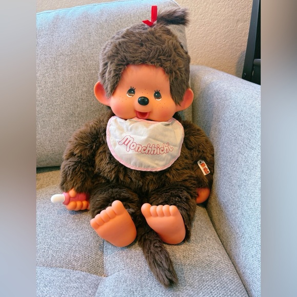 Very large Monchhichi vintage girl doll - Picture 8 of 9